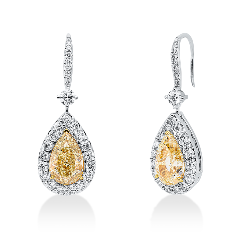 Image 90007590 - Ohrhänger 3er-Krappe 18 kt WG GG, 2 GIA, 50 Brillanten 1,00 ct, TW-si, 2 Brillanten 0,16 ...