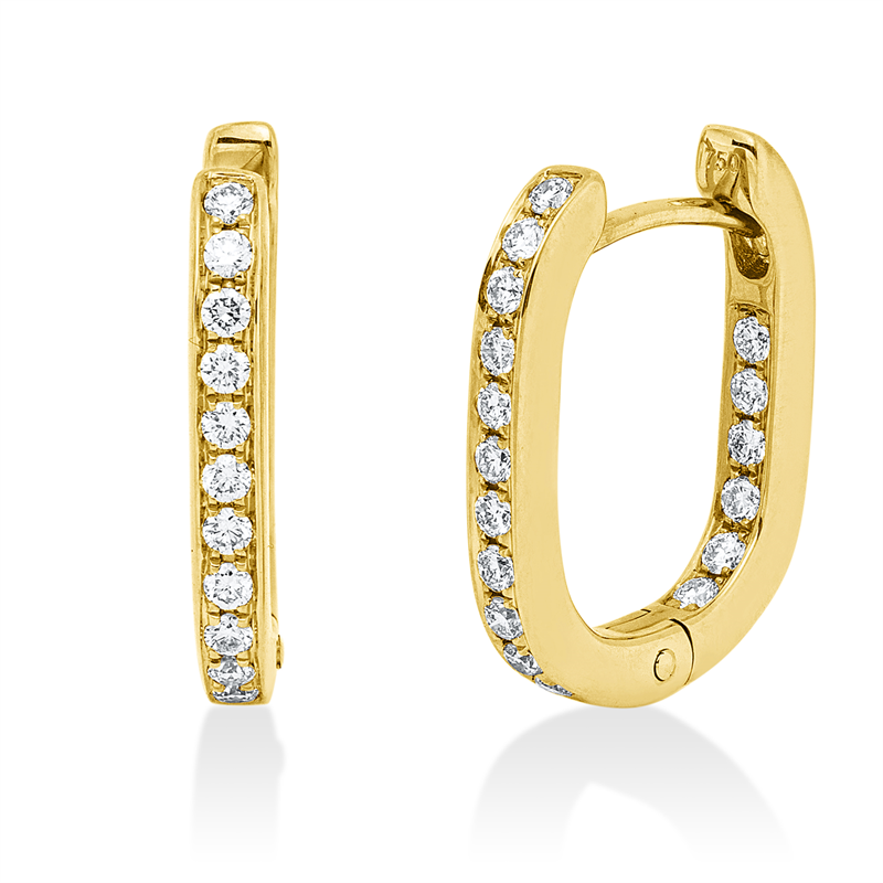 Image 90007413 - Creolen 18 kt GG, 34 Brillanten 0,31 ct, TW-si, H:15,3 mm, B:12,3 mm, S:2,1 ...