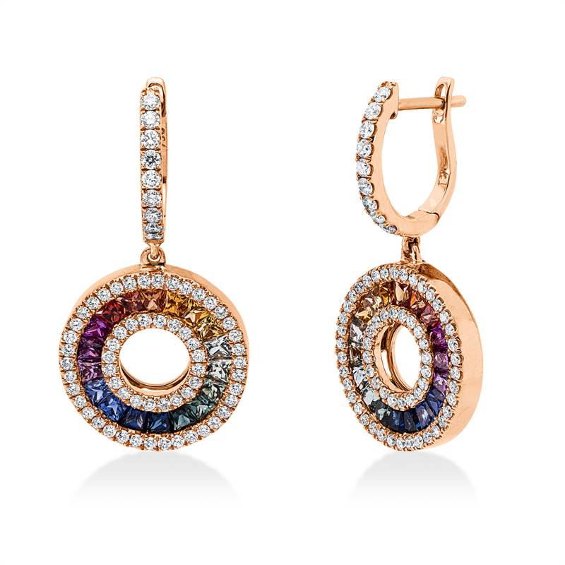 Image 90007428 - Ohrschmuck 18 kt RG, 116 Brillanten 0,66 ct, TW-si, 18 Brillanten 0,28 ct, TW-si, 36 ...