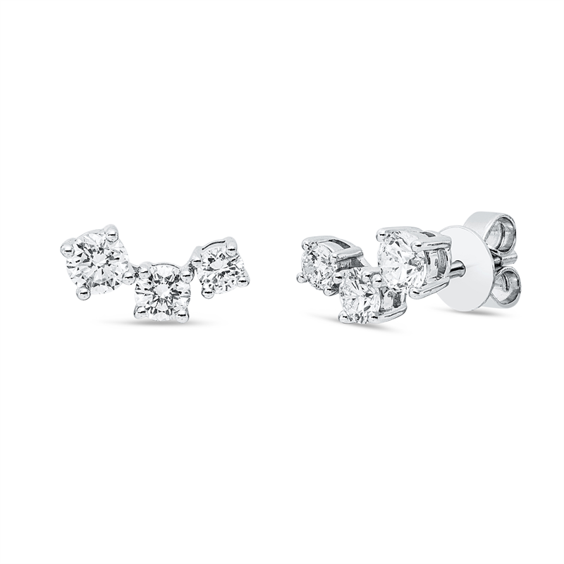 Image 90007442 - Ohrstecker 14 kt WG, 2 Brillanten 0,23 ct, W-si, 2 Brillanten 0,36 ct, W-si, 2 Brillanten ...