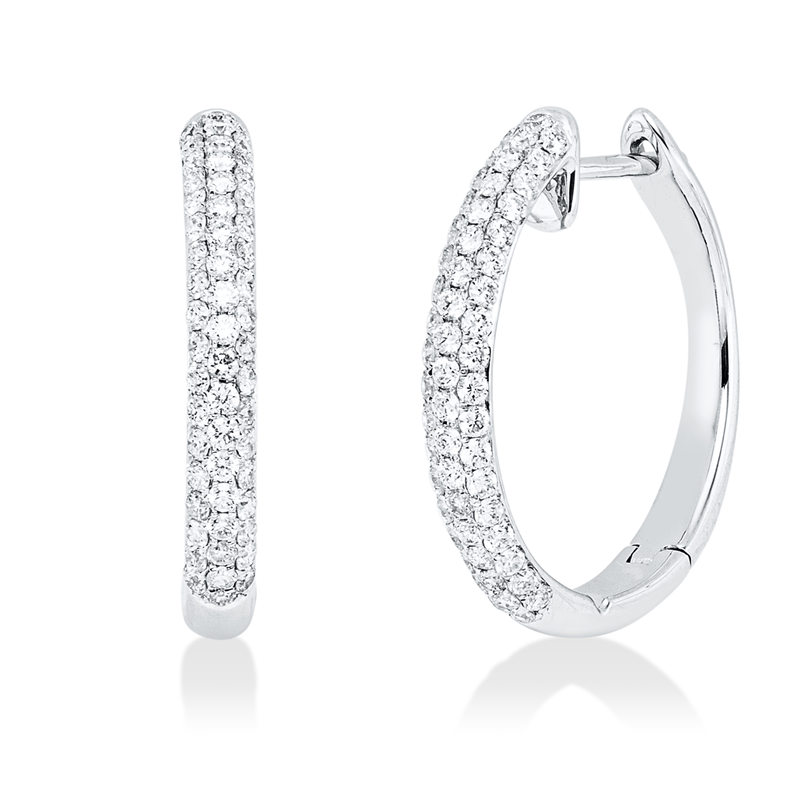 Image 90007475 - Creolen 18 kt WG, 110 Brillanten 0,55 ct, TW-vsi, H:17,9 mm, B:17,7 mm, S:2,3 ...