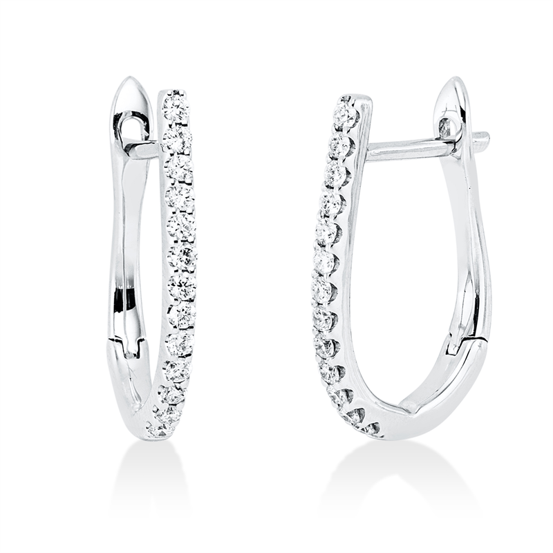 Image 90007476 - Creolen 18 kt WG, 26 Brillanten 0,19 ct, TW-vsi, H:16,1 mm, B:11,3 mm, S:1,3 ...