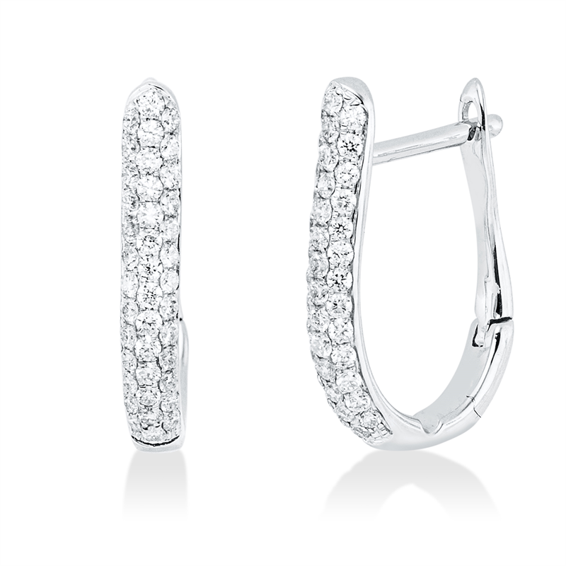 Image 90007478 - Creolen 18 kt WG, 80 Brillanten 0,28 ct, TW-vsi, H:14,3 mm, B:9,8 mm, S:2,2 ...