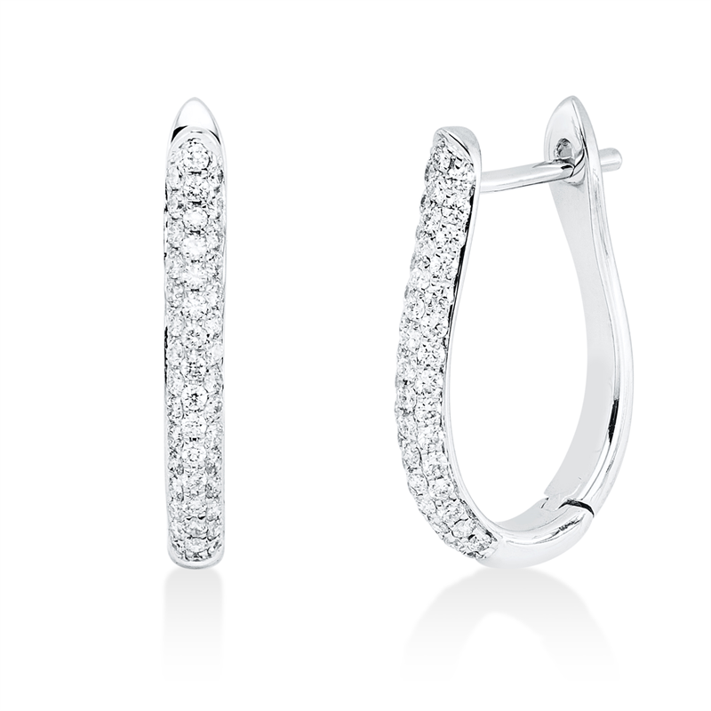 Image 90007494 - Creolen 18 kt WG, 92 Brillanten 0,40 ct, TW-vsi, H:18,3 mm, B:12,3 mm, S:2,4 ...
