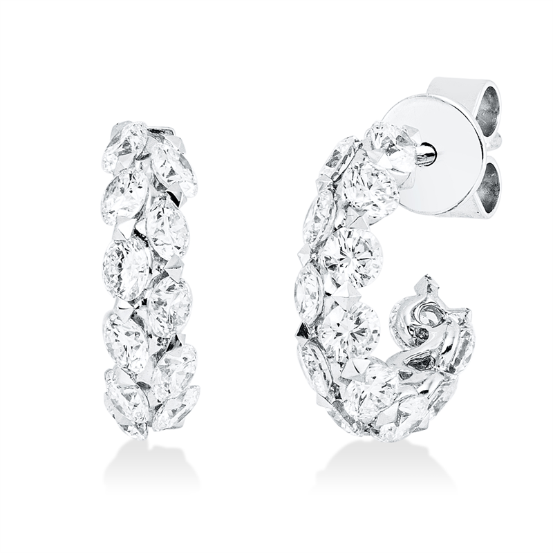 Image 90007832 - Ohrstecker 18 kt WG, 32 Brillanten 2,56 ct, F-vsi/si, H:13,6 mm, B:19,0 mm, S:4,1 ...