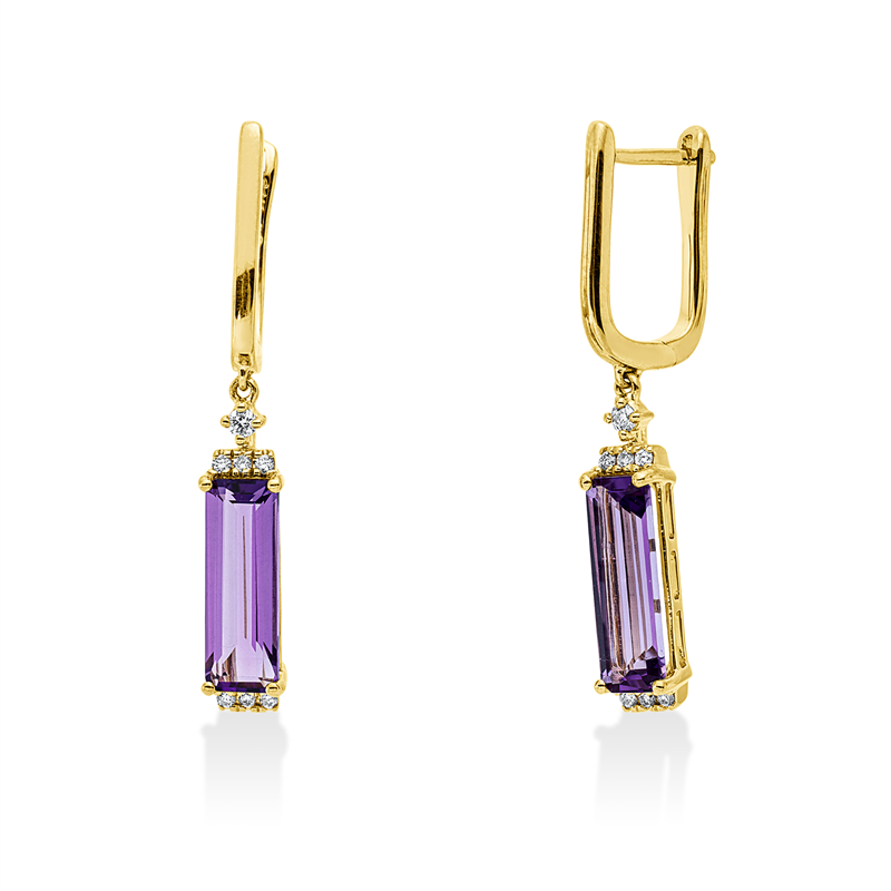 Image 90007403 - Ohrschmuck 4er-Krappe 14 kt GG, 2 Brillanten 0,03 ct, W-si, 12 Brillanten 0,07 ct, W-si, ...