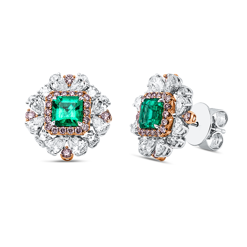 Image 90007860 - Ohrstecker 18 kt WG RG, 16 Tropfen 1,54 ct, F-vvs/vs, 8 Brillanten 0,39 ct, F-vvs/vs, 44 ...