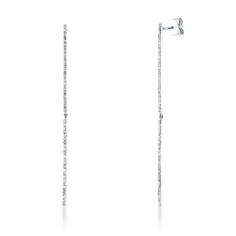 Image 90007863 - Ohrschmuck 18 kt WG, 100 Brillanten 0,33 ct, TW-si, H:63,2 mm, B:1,2 mm, S:1,2 ...