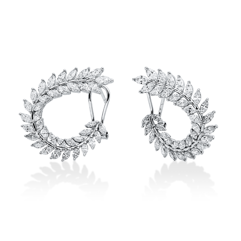 Image 90008000 - Ohrschmuck 18 kt WG, 74 Navette 2,70 ct, F-vsi, H:25,2 mm, B:21,0 mm, S:14,0 ...