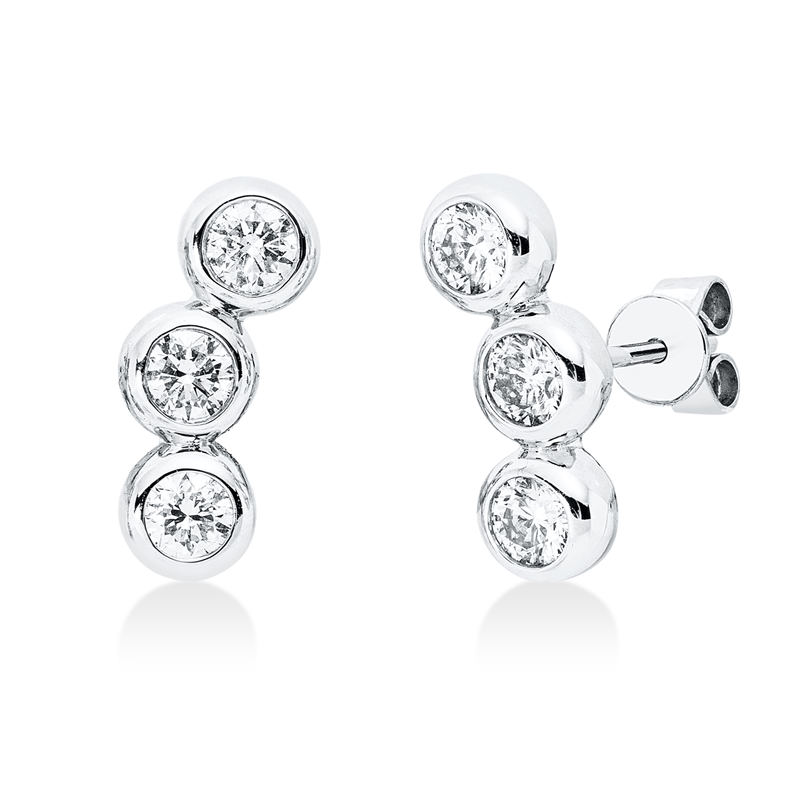 Image 90007865 - Ohrstecker Zarge 18 kt WG, 6 Brillanten 0,77 ct, TW-si, H:14,0 mm, B:6,0 mm, S:2,0 ...
