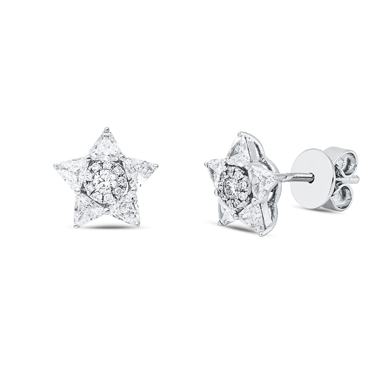 Image 90007882 - Ohrstecker 18 kt WG, 2 Brillanten 0,08 ct, TW-si, 18 Brillanten 0,05 ct, TW-si, 10 ...