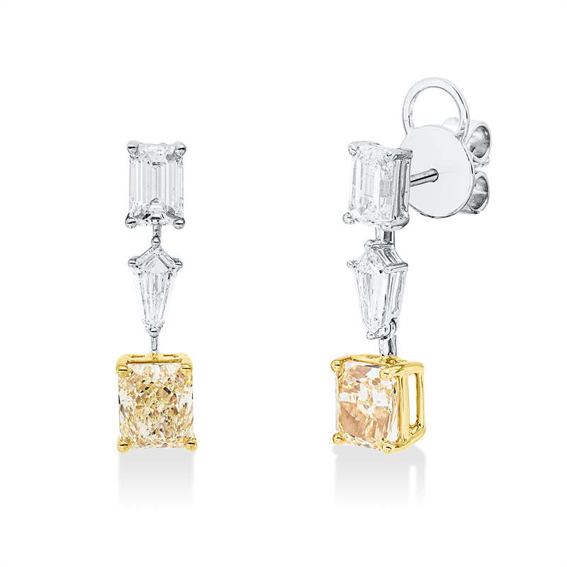 Image 90007883 - Ohrschmuck 18 kt WG GG, GIA 3535063870, 2526433107, 2 Sm.schliff 0,84 ct, TW-si, 1 ...