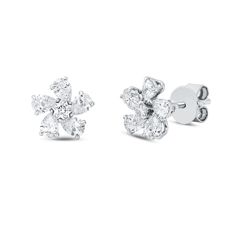 Image 90007884 - Ohrstecker 18 kt WG, 10 Tropfen 0,71 ct, F-si, 2 Brillanten 0,04 ct, TW-vsi/si, S:3,6 mm, ...