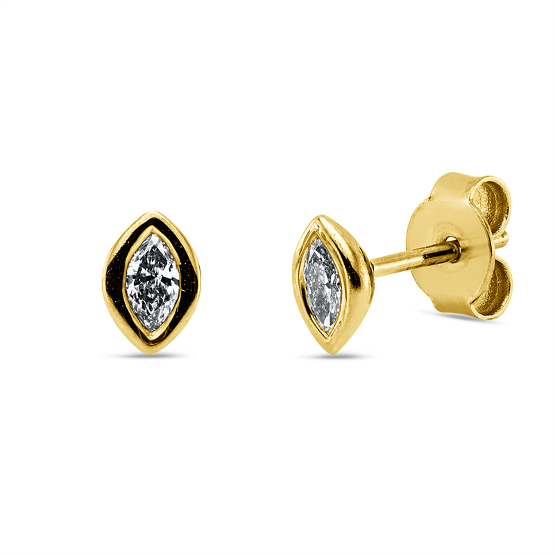 Image 90007885 - Ohrstecker Zarge 18 kt GG, 2 Navette 0,21 ct, TW-si, H:6,2 mm, B:4,1 ...