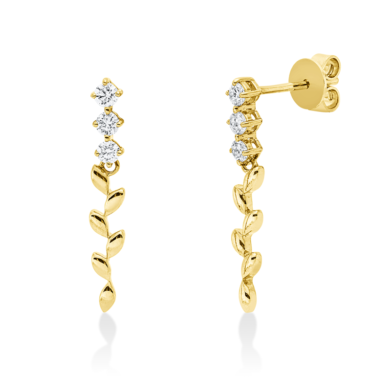 Image 90007889 - Ohrschmuck 14 kt GG, 6 Brillanten 0,26 ct, W-si/pi, H:22,5 mm, B:2,6 mm, S:1,3 ...