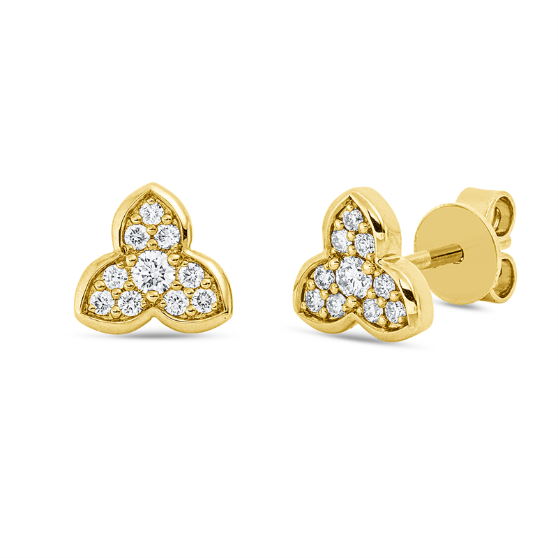 Image 90007892 - Ohrstecker 14 kt GG, 20 Brillanten 0,21 ct, W-si/pi, H:7,0 mm, B:7,5 mm, S:1,5 ...