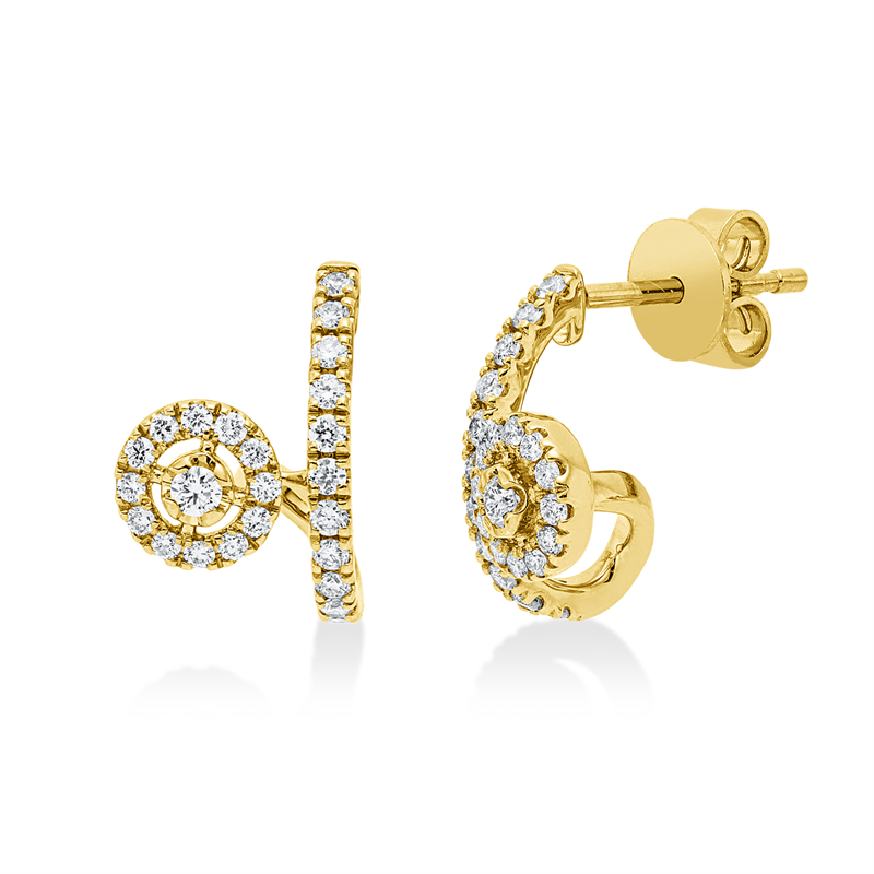Image 90007896 - Ohrschmuck 14 kt GG, 2 Brillanten 0,04 ct, W-si/pi, 46 Brillanten 0,28 ct, W-si/pi, ...