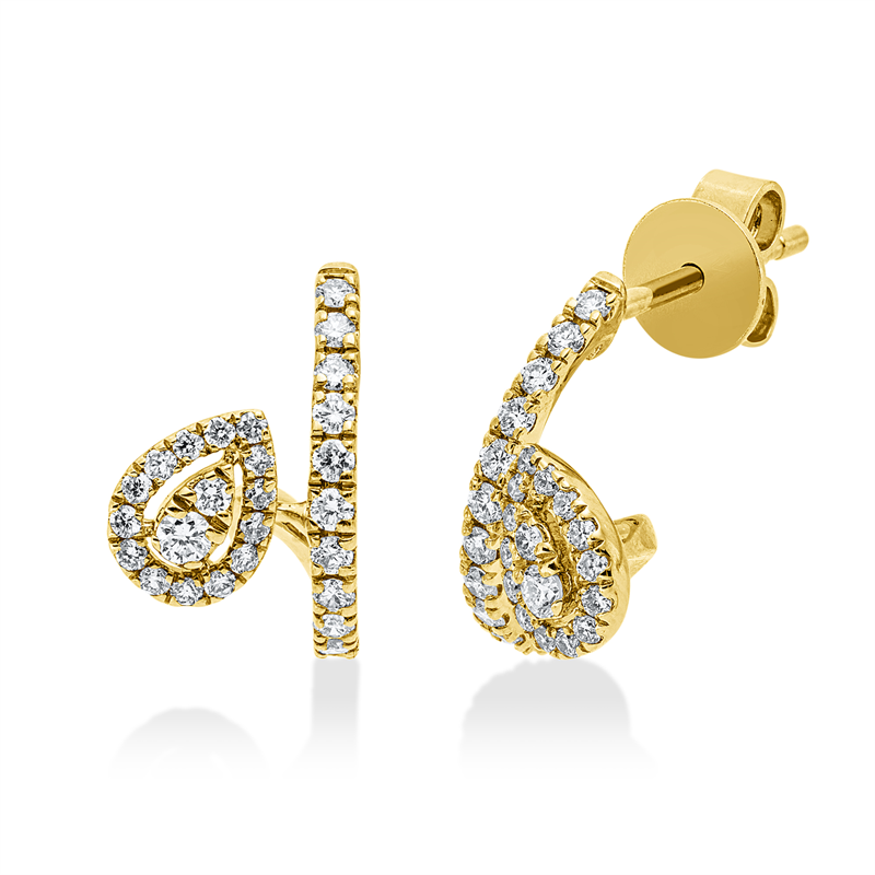 Image 90007897 - Ohrschmuck 14 kt GG, 54 Brillanten 0,34 ct, W-si/pi, H:12,0 mm, B:7,2 mm, S:9,5 ...