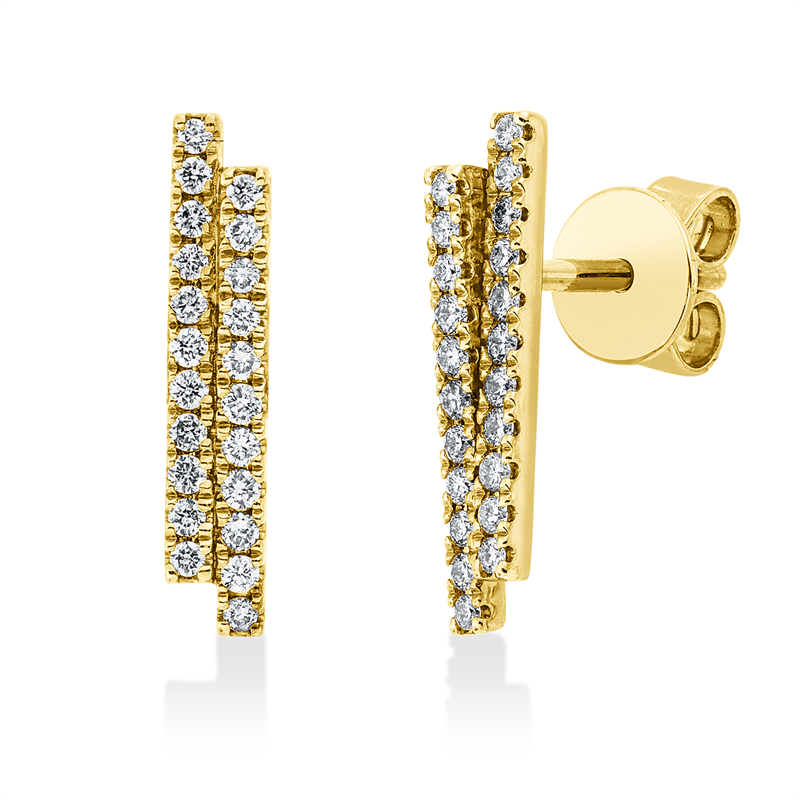 Image 90007899 - Ohrschmuck 14 kt GG, 44 Brillanten 0,21 ct, W-si, H:14,0 mm, B:2,6 mm, S:1,4 ...