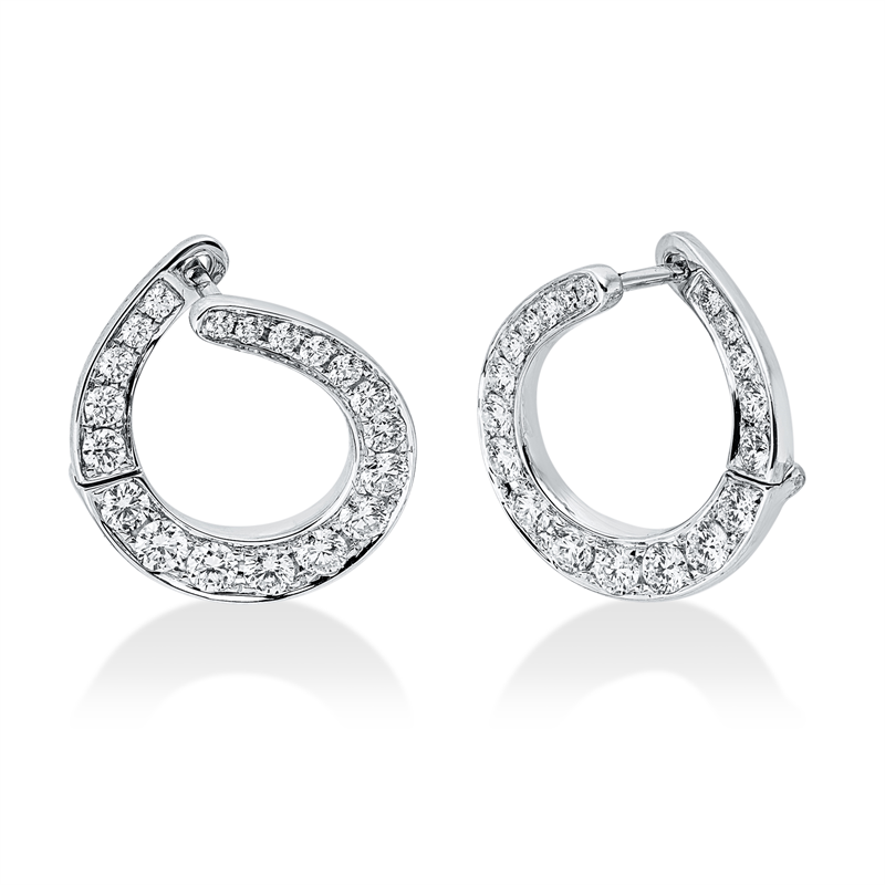 Image 90007901 - Ohrschmuck 18 kt WG, 38 Brillanten 1,50 ct, TW-si, H:48,8 mm, B:48,2 mm, S:40,0 ...