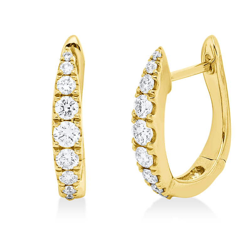 Image 90007907 - Creolen 18 kt GG, 18 Brillanten 0,40 ct, I-si, H:14,5 mm, B:11,3 mm, S:2,5 ...
