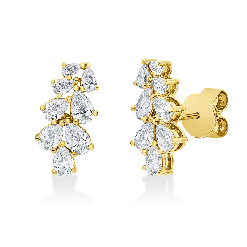Image 90007915 - Ohrstecker 18 kt GG, 16 Tropfen 1,69 ct, TW-si, H:15,5 mm, B:8,0 mm, S:2,5 ...