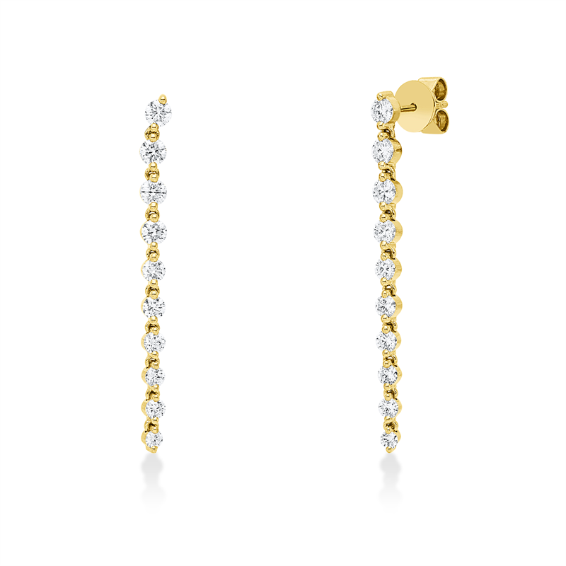 Image 90007919 - Ohrschmuck 18 kt GG, 20 Brillanten 1,55 ct, TW-si, H:40,5 mm, B:3,0 mm, S:2,3 ...