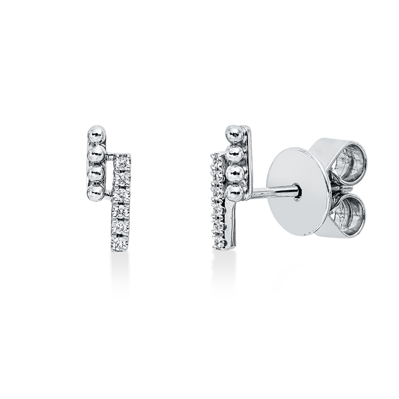 Image 90007922 - Ohrstecker 18 kt WG, 12 Brillanten 0,04 ct, TW-si, H:8,3 mm, B:2,7 mm, S:1,4 ...