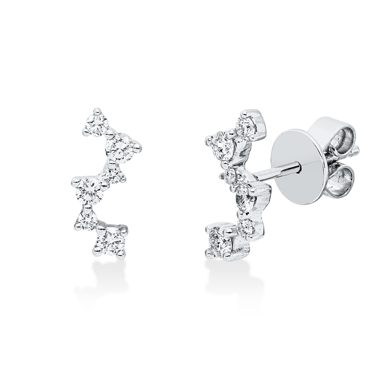 Image 90007924 - Ohrstecker 18 kt WG, 12 Brillanten 0,32 ct, TW-si, H:11,3 mm, B:4,7 mm, S:2,5 ...