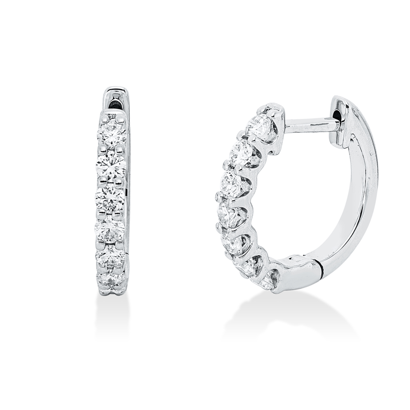 Image 90007934 - Creolen 18 kt WG, 14 Brillanten 0,48 ct, TW-si, H:13,6 mm, B:13,4 mm, S:2,0 ...