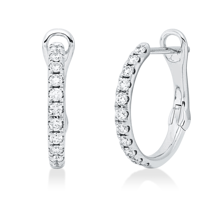 Image 90007938 - Creolen 18 kt WG, 22 Brillanten 0,32 ct, TW-si, H:16,2 mm, B:15,1 mm, S:1,8 ...