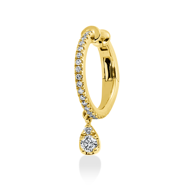 Image 90007939 - Ohrmansch. 18 kt GG WG, Einzelstück, 20 Diamanten 0,08 ct, W-si, 2 Brillanten 0,08 ct, ...