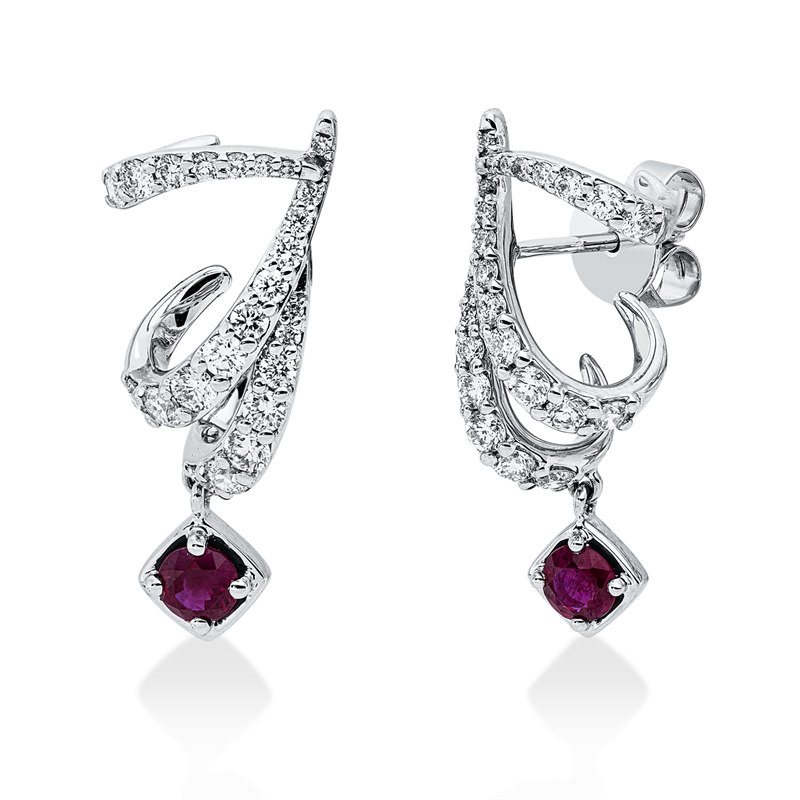 Image 90007246 - Ohrschmuck 18 kt WG, 16 Brillanten 0,25 ct, TW-si, 16 Brillanten 0,53 ct, TW-si, 16 ...