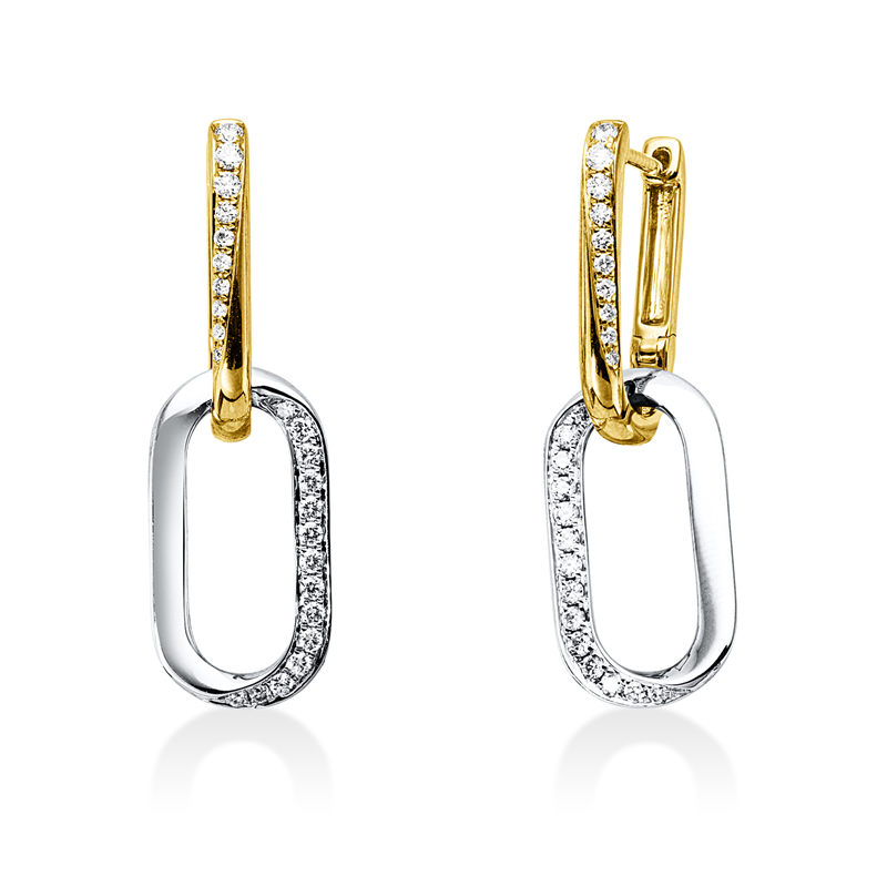 Image 90007247 - Ohrschmuck 18 kt GG WG, 28 Brillanten 0,30 ct, TW-si, 20 Brillanten 0,12 ct, TW-si, ...