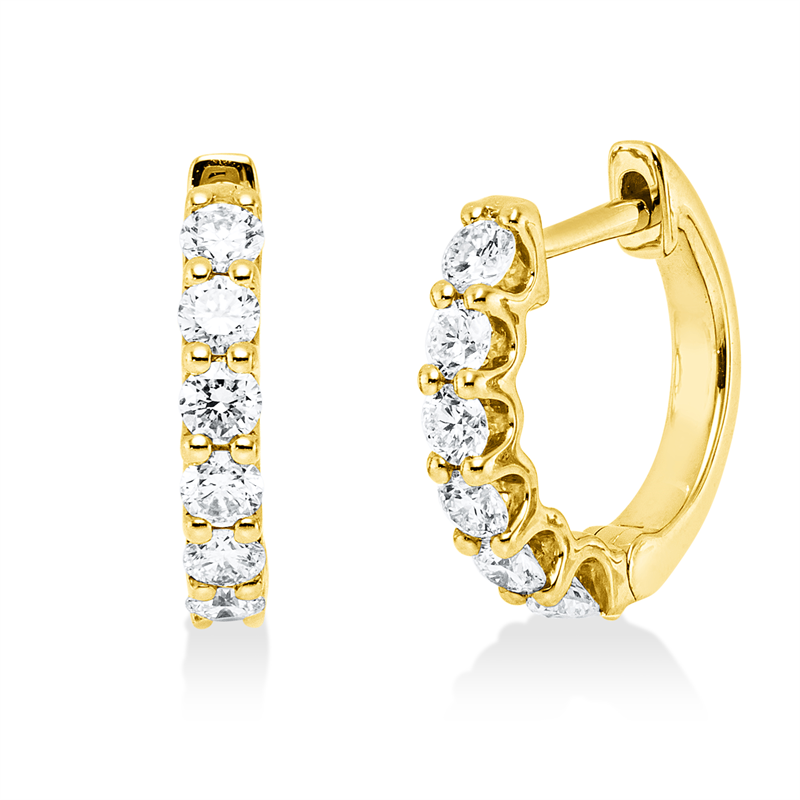 Image 90007248 - Creolen 18 kt GG, 12 Brillanten 0,68 ct, TW-si, H:13,7 mm, B:13,6 mm, S:2,3 ...