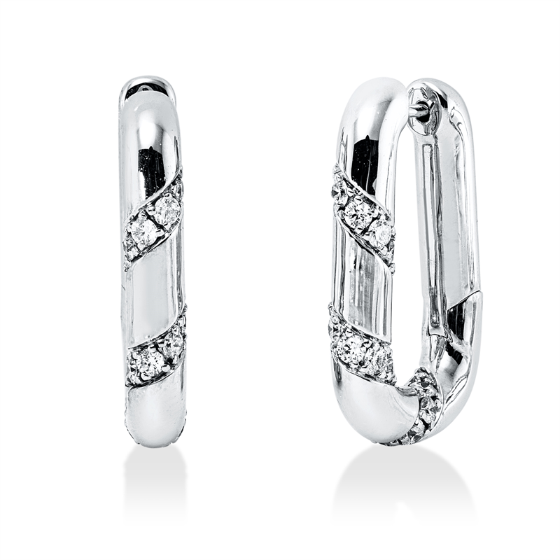 Image 90007249 - Creolen 18 kt WG, 46 Brillanten 1,32 ct, TW-si, H:25,3 mm, B:15,5 mm, S:4,2 ...