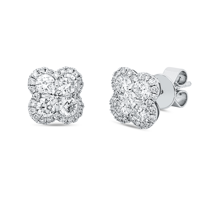 Image 90007622 - Ohrstecker 18 kt WG, 8 Brillanten 0,87 ct, TW-si, 2 Brillanten 0,12 ct, TW-si, 48 ...