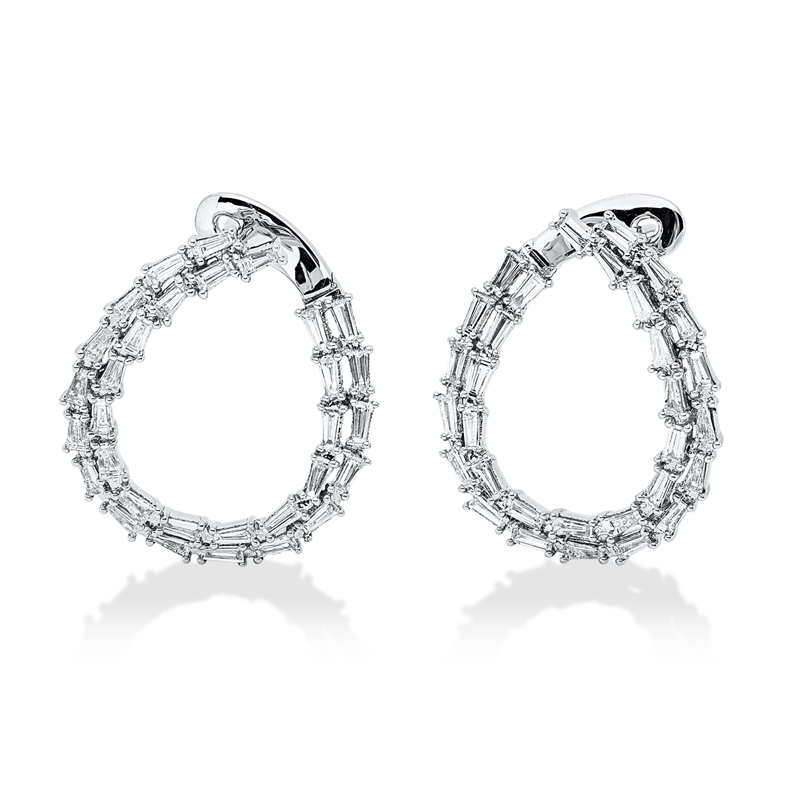 Image 90007624 - Ohrschmuck 18 kt WG, 62 Trapeze 1,77 ct, TW-si, H:26,6 mm, B:22,2 mm, S:12,0 ...
