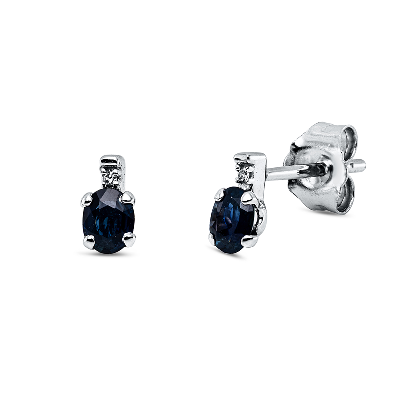 Image 90007625 - Ohrstecker 4er-Krappe 18 kt WG, 2 Diamanten 0,01 ct, TW-si, 2 Saphire 0,45 ct ...