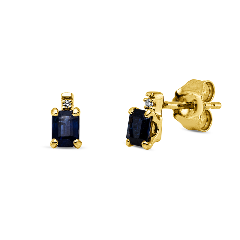 Image 90007649 - Ohrstecker 4er-Krappe 18 kt GG, 2 Diamanten 0,01 ct, TW-si, 2 Saphire 0,46 ct blau, H:6,2 ...