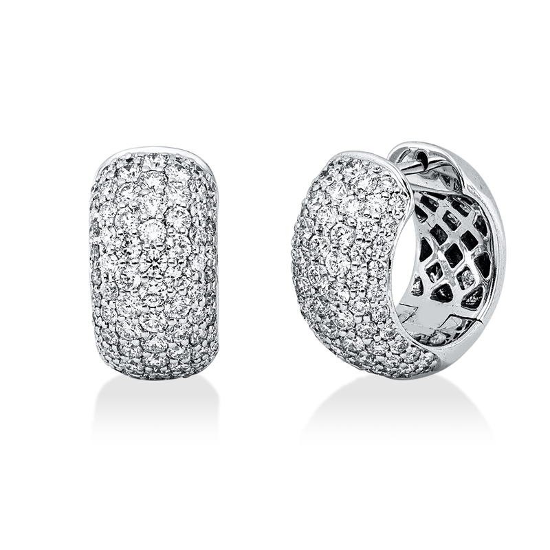 Image 90007655 - Creolen 18 kt WG, 146 Brillanten 2,67 ct, TW-vsi/si, H:16,5 mm, B:17,2 mm, S:8,9 ...