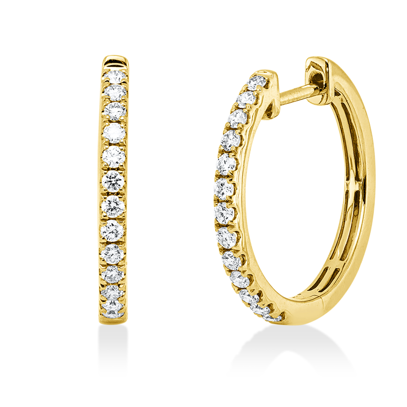 Image 90007657 - Creolen 18 kt GG, 26 Brillanten 0,38 ct, TW-vsi/si, H:18,6 mm, B:18,9 mm, S:1,9 ...
