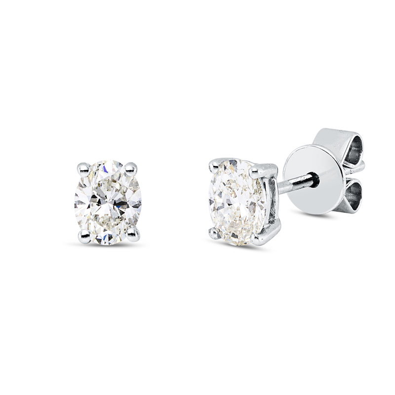 Image 90007663 - Ohrstecker 4er-Krappe 18 kt WG, 2 Oval 0,56 ct, TW-vsi/si, H:4,8 mm, B:3,6 mm, S:3,3 ...