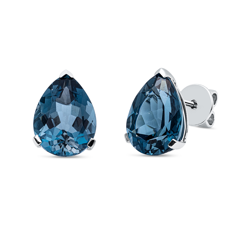 Image 90008518 - Ohrstecker 3er-Krappe 18 kt WG, 2 Topase 10,00 ct Lond. blue, H:12,5 mm, B:9,0 mm, S:5,7 ...