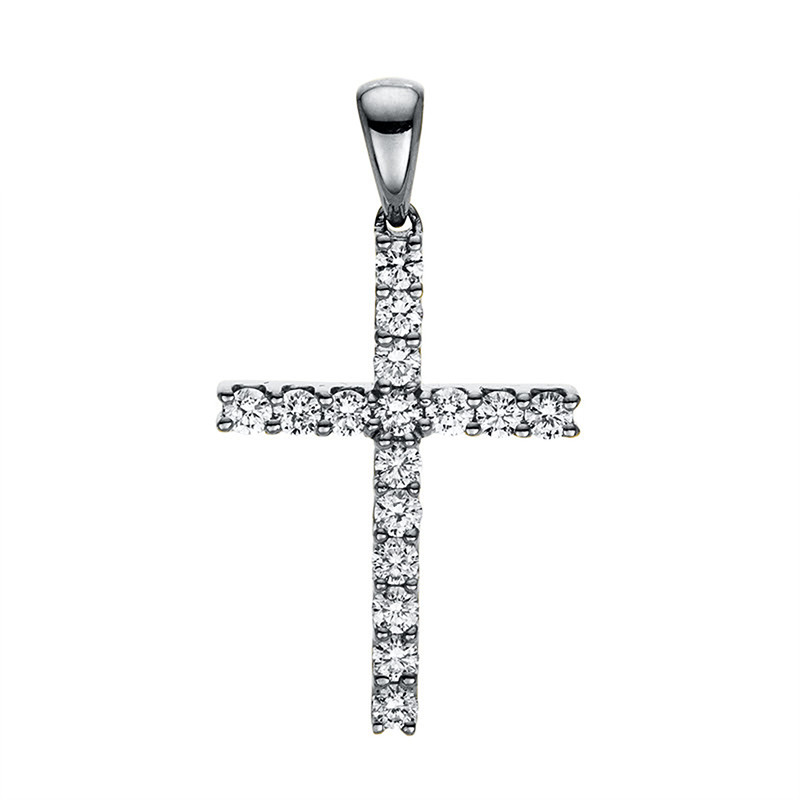 Image 90008522 - Anhänger 18 kt WG Kreuz, 16 Brillanten 0,47 ct, TW-si =*=*= Unterkategorie: Kreuz, ...