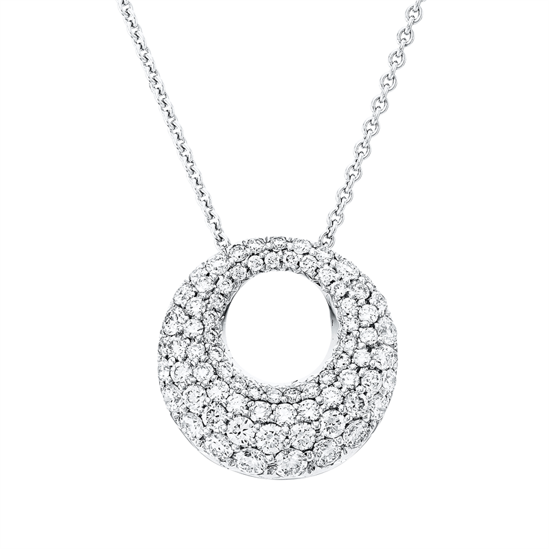 Image 90005353 - Anhänger 18 kt WG, 75 Brillanten 0,91 ct, TW-vsi, H:15,6 mm, B:15,4 ...