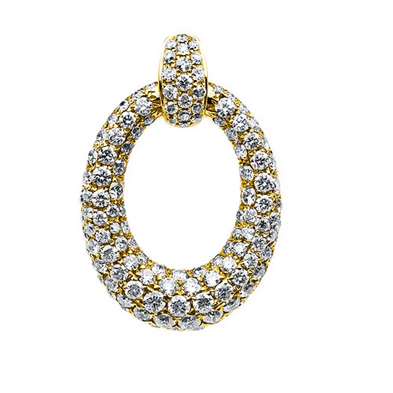 Image 90005355 - Anhänger 18 kt GG, 130 Brillanten 1,25 ct, TW-vsi, H:19,8 mm, B:15,8 ...