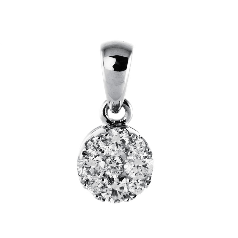 Image 90005358 - Anhänger 18 kt WG, mit Öse, 5 Brillanten 0,15 ct, TW-si, 4 Brillanten 0,03 ct, ...
