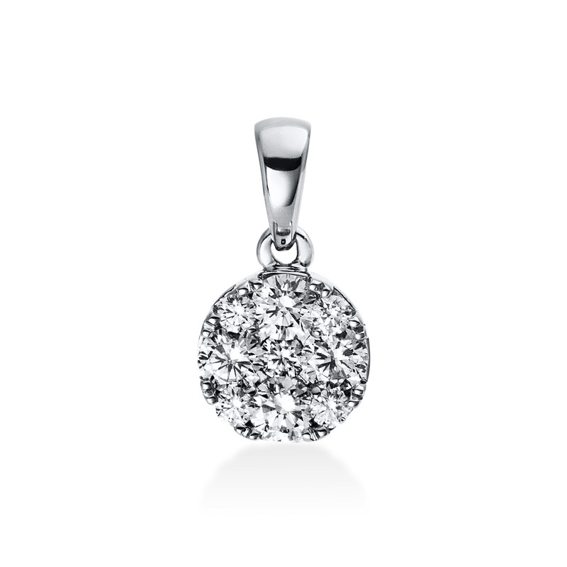Image 90005360 - Anhänger 18 kt WG, mit Öse, 5 Brillanten 0,10 ct, TW-si, 4 Brillanten 0,32 ct, ...