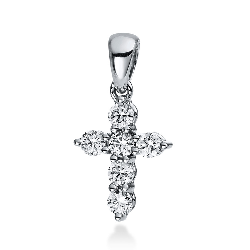 Image 90005361 - Anhänger 18 kt WG Kreuz, mit Öse, 6 Brillanten 0,24 ct, TW-si =*=*= Unterkategorie: ...